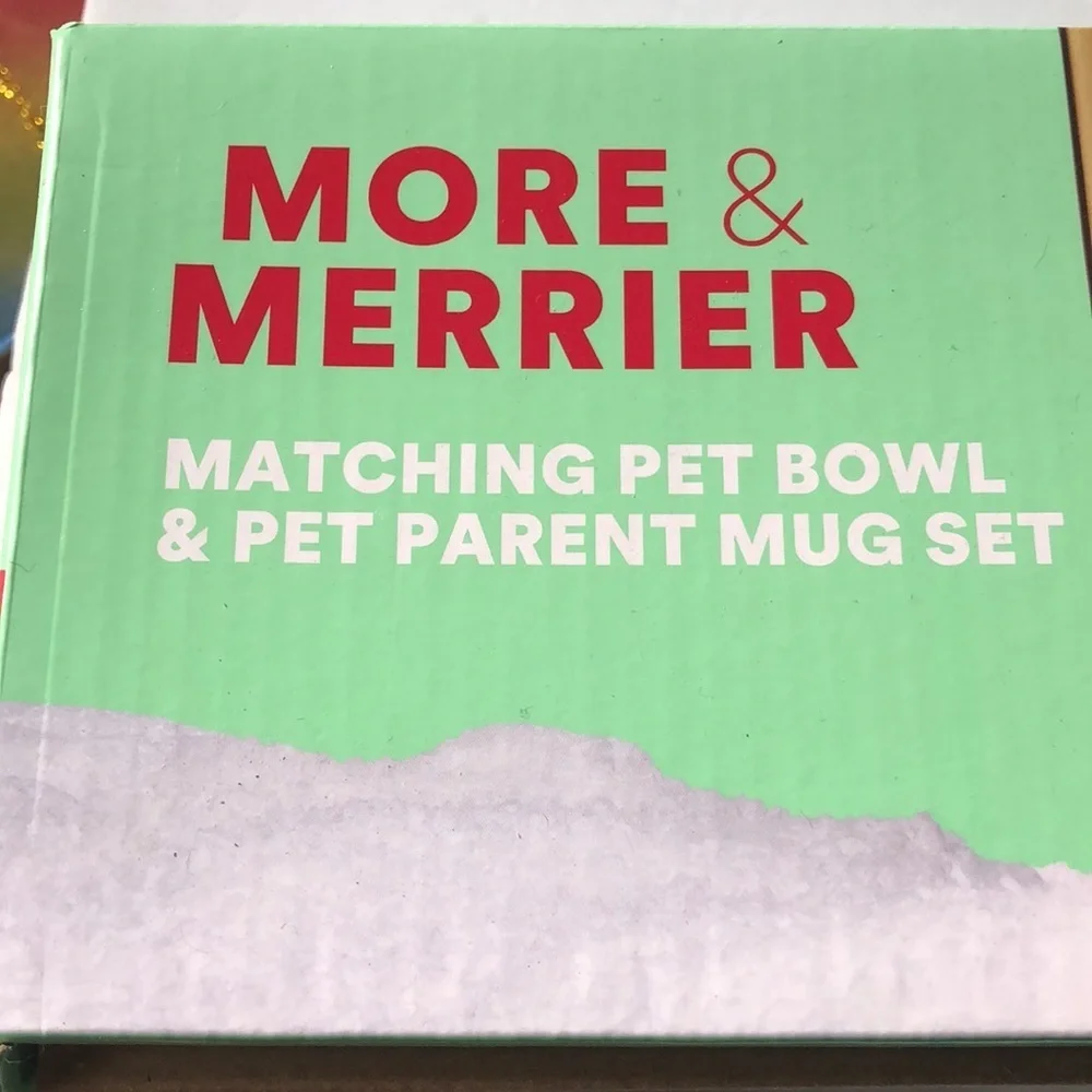 NWT More & Merrier Dog Bowl & Mug Set